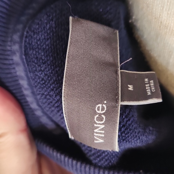 Vince Ombre Crewneck 100% Cotton Thick Terrycloth Sweatshirt Athleisure Minimal - Picture 7 of 8